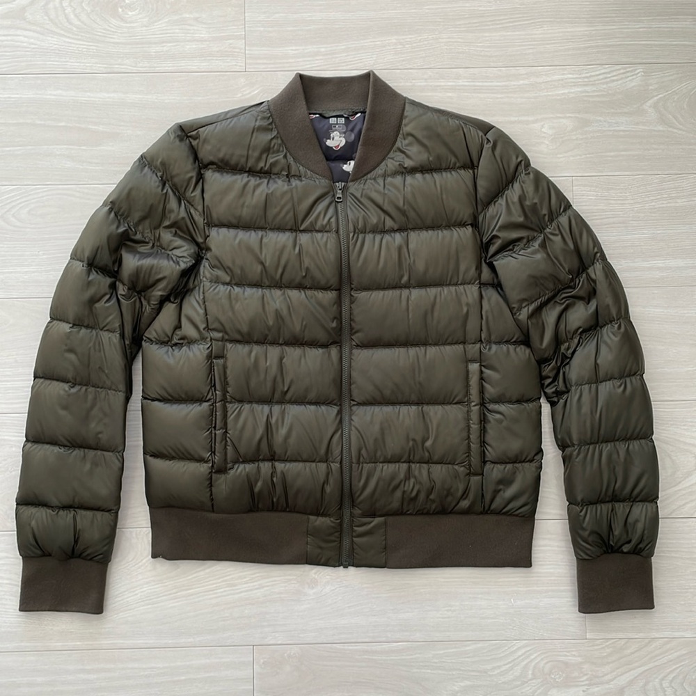 Uniqlo x Disney Green Down Bomber Jacket